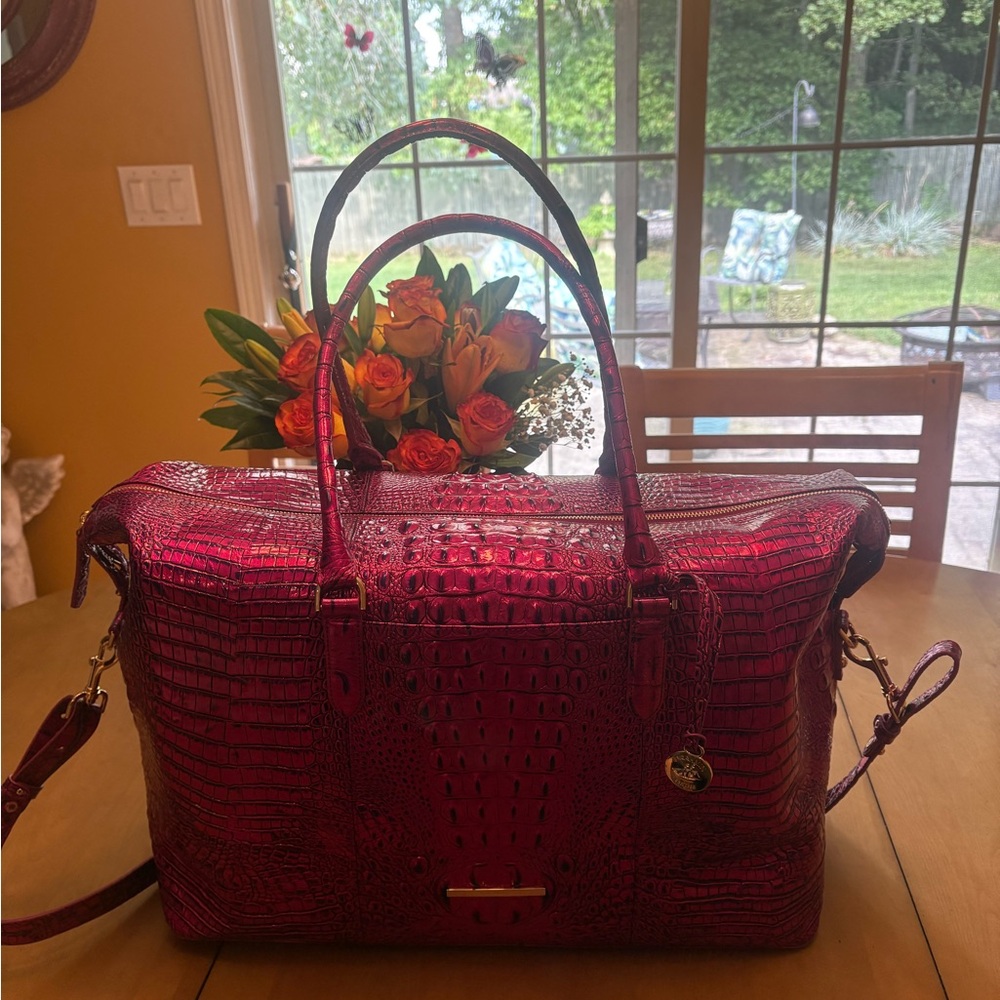 Brahmin Violet Voltage Weekender, NWOT